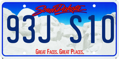 SD license plate 93JS10