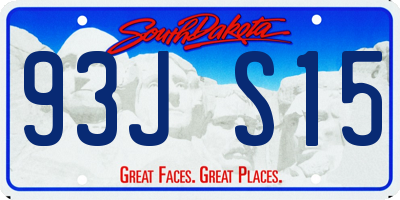 SD license plate 93JS15