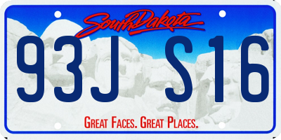 SD license plate 93JS16