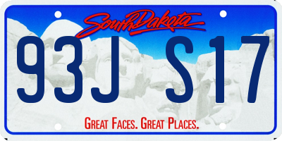 SD license plate 93JS17