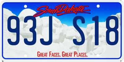 SD license plate 93JS18