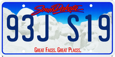 SD license plate 93JS19