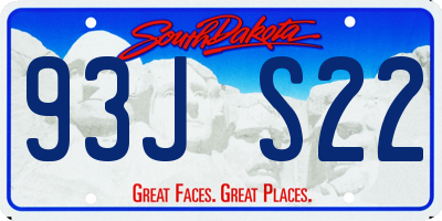 SD license plate 93JS22