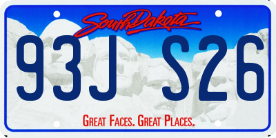 SD license plate 93JS26