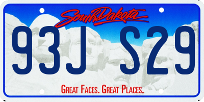 SD license plate 93JS29