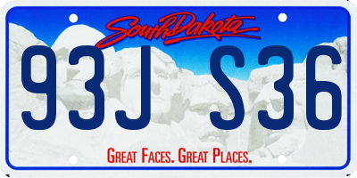 SD license plate 93JS36