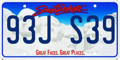 SD license plate 93JS39