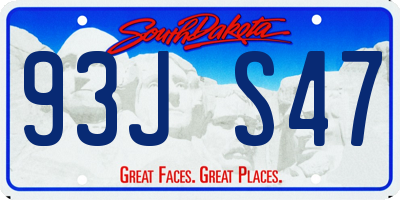 SD license plate 93JS47
