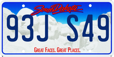 SD license plate 93JS49