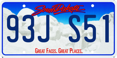 SD license plate 93JS51