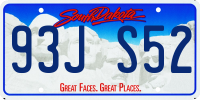 SD license plate 93JS52