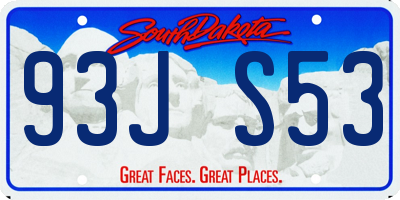 SD license plate 93JS53
