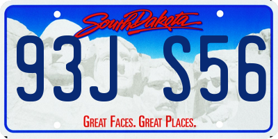 SD license plate 93JS56