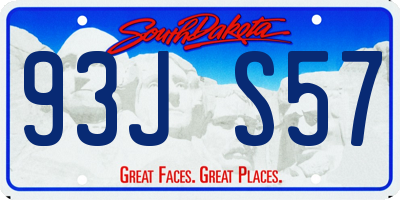 SD license plate 93JS57
