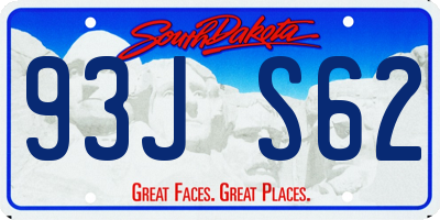 SD license plate 93JS62