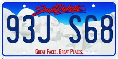 SD license plate 93JS68