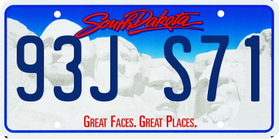 SD license plate 93JS71