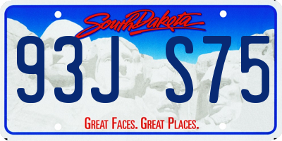 SD license plate 93JS75