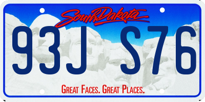 SD license plate 93JS76