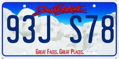 SD license plate 93JS78