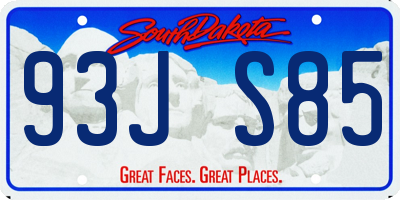 SD license plate 93JS85