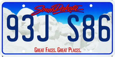 SD license plate 93JS86