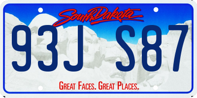SD license plate 93JS87