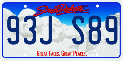 SD license plate 93JS89