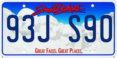 SD license plate 93JS90