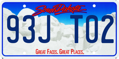 SD license plate 93JT02