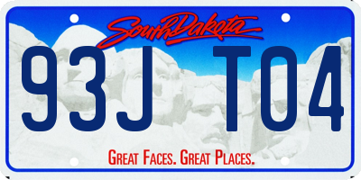 SD license plate 93JT04