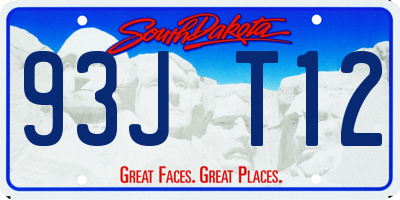 SD license plate 93JT12