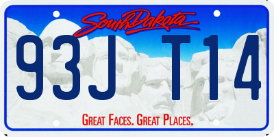 SD license plate 93JT14