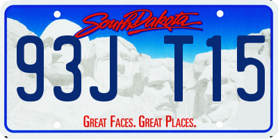SD license plate 93JT15