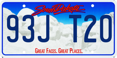 SD license plate 93JT20