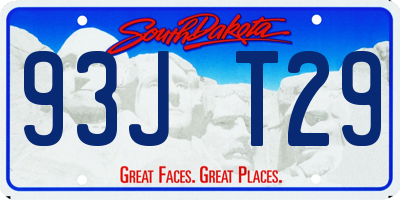 SD license plate 93JT29