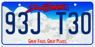 SD license plate 93JT30