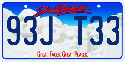SD license plate 93JT33