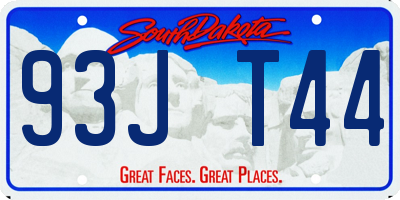 SD license plate 93JT44