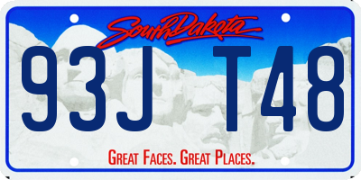 SD license plate 93JT48
