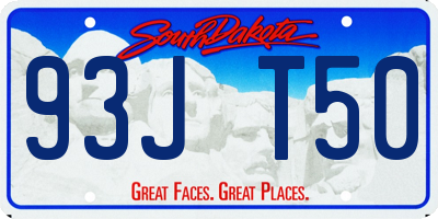 SD license plate 93JT50