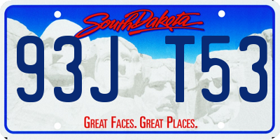 SD license plate 93JT53