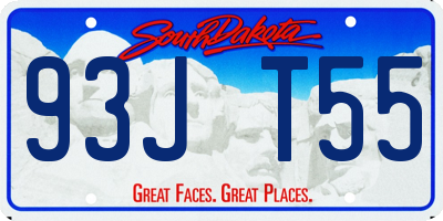 SD license plate 93JT55