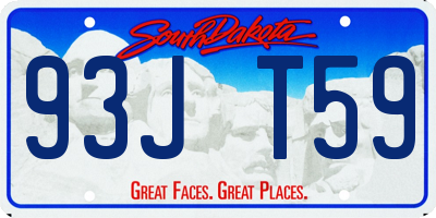 SD license plate 93JT59