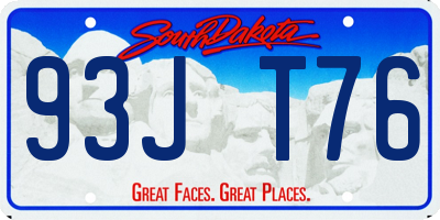SD license plate 93JT76