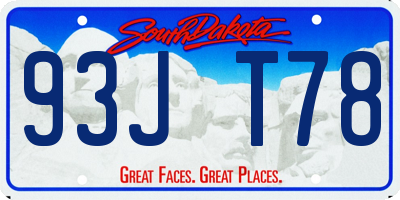 SD license plate 93JT78