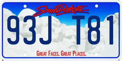 SD license plate 93JT81