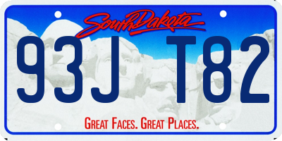 SD license plate 93JT82