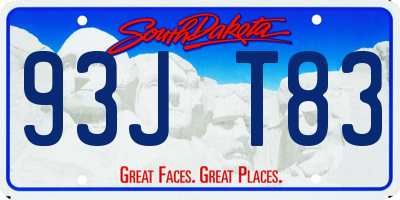 SD license plate 93JT83