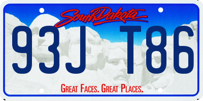 SD license plate 93JT86